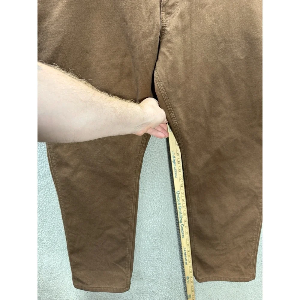 RW Rugged Wear Pants Mens 42x32‎ Brown Canvas Carpenter Fleece Lined Workwear